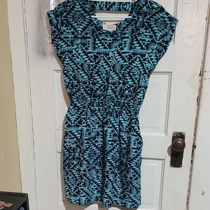 Pink Republic Blue and Black Geometric Mini Dress